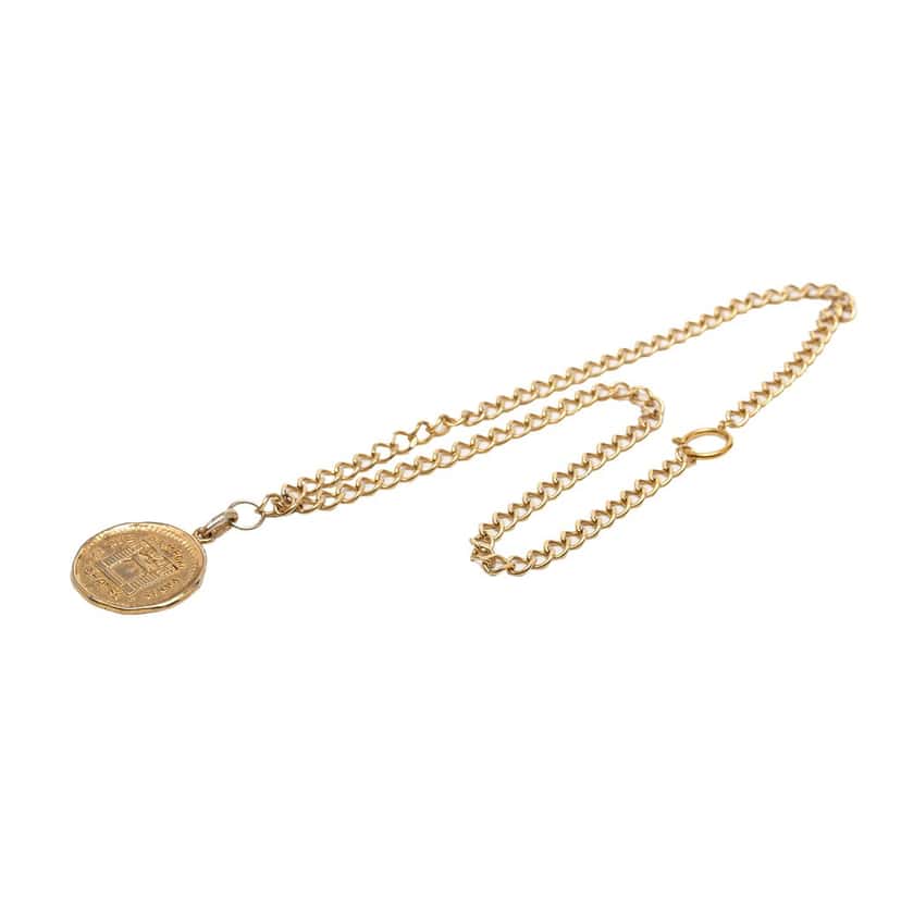 Chanel Gold Plated 31 Rue Cambon Medallion Pendant Necklace Gold Metal Very good condition - Box View