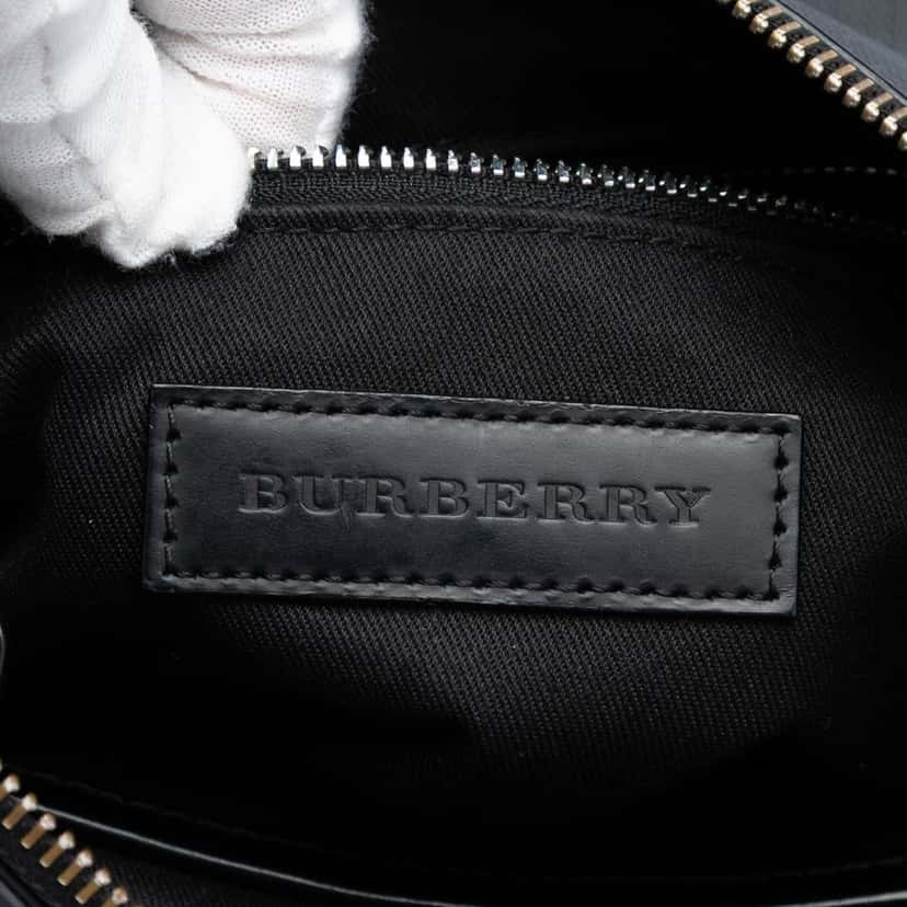 Burberry Smoke Check Coated Canvas Beckley Crossbody Blue Very good condition - Box View