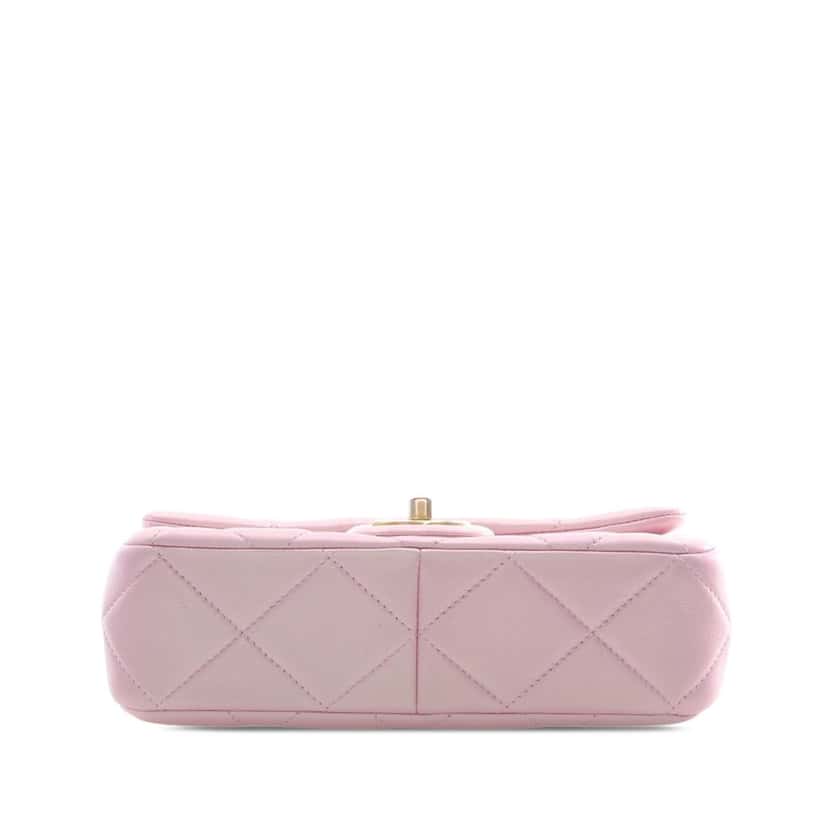 Chanel Mini Quilted  Iridescent Lambskin Pearly Flap Pink Leather Very good condition - Inside View