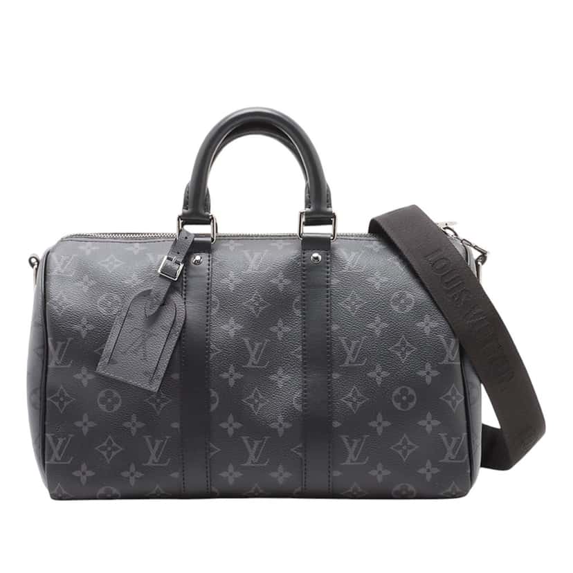 Louis Vuitton Monogram Eclipse Keepall Bandouliere 35 Black Very good condition - Front View