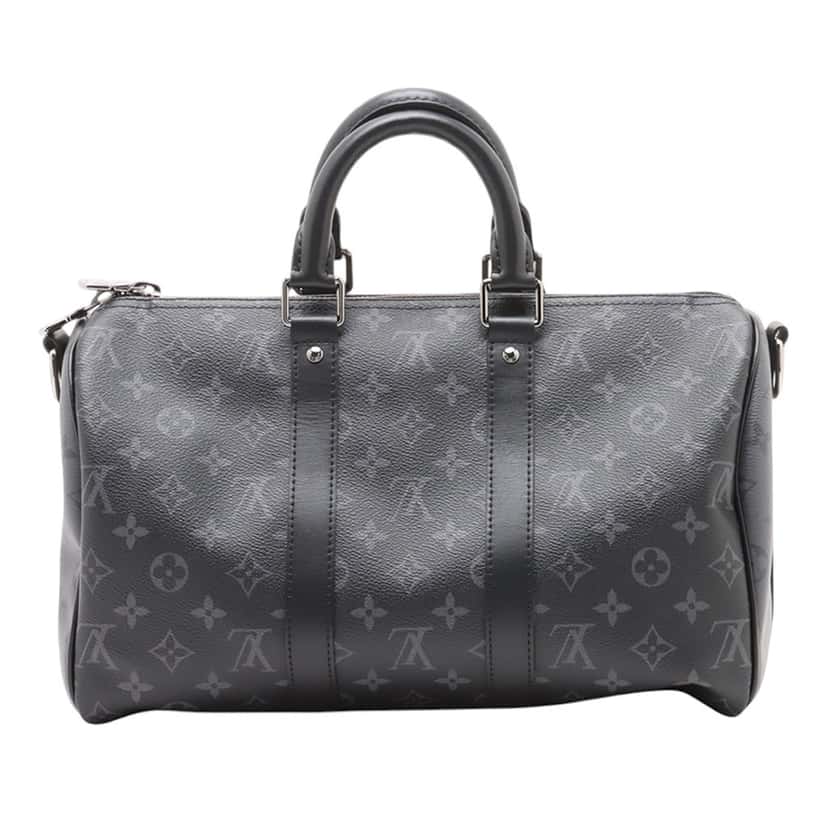 Louis Vuitton Monogram Eclipse Keepall Bandouliere 35 Black Very good condition - Back View