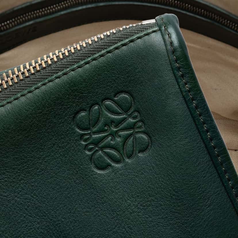 Loewe Leather Anagram Toledo Briefcase Green Leather Very good condition - Box View