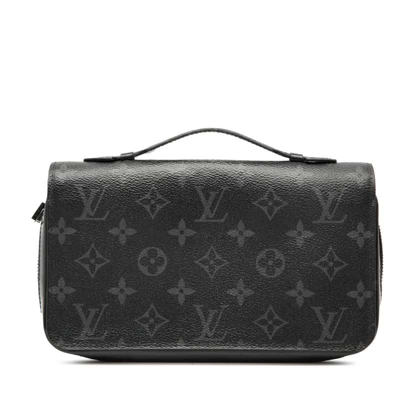 Louis Vuitton Monogram Eclipse Zippy XL Wallet Black Very good condition - Front View