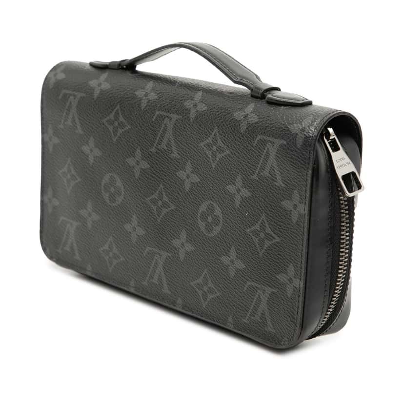 Louis Vuitton Monogram Eclipse Zippy XL Wallet Black Very good condition - Back View