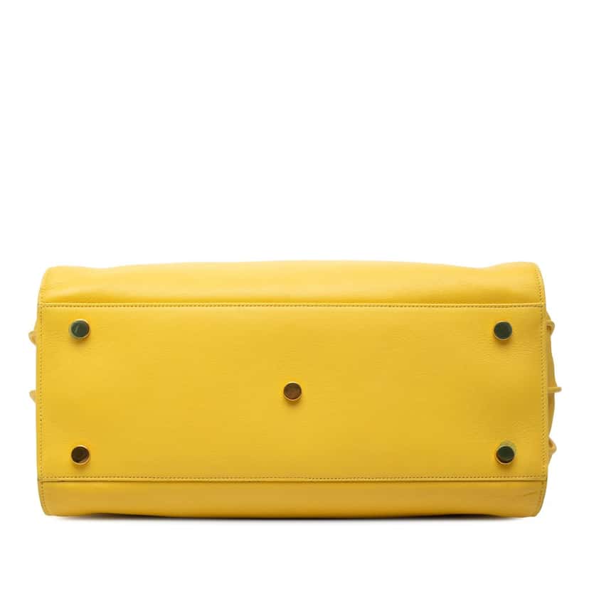 Saint Laurent Small Leather Sac De Jour Satchel Yellow Leather Very good condition - Inside View