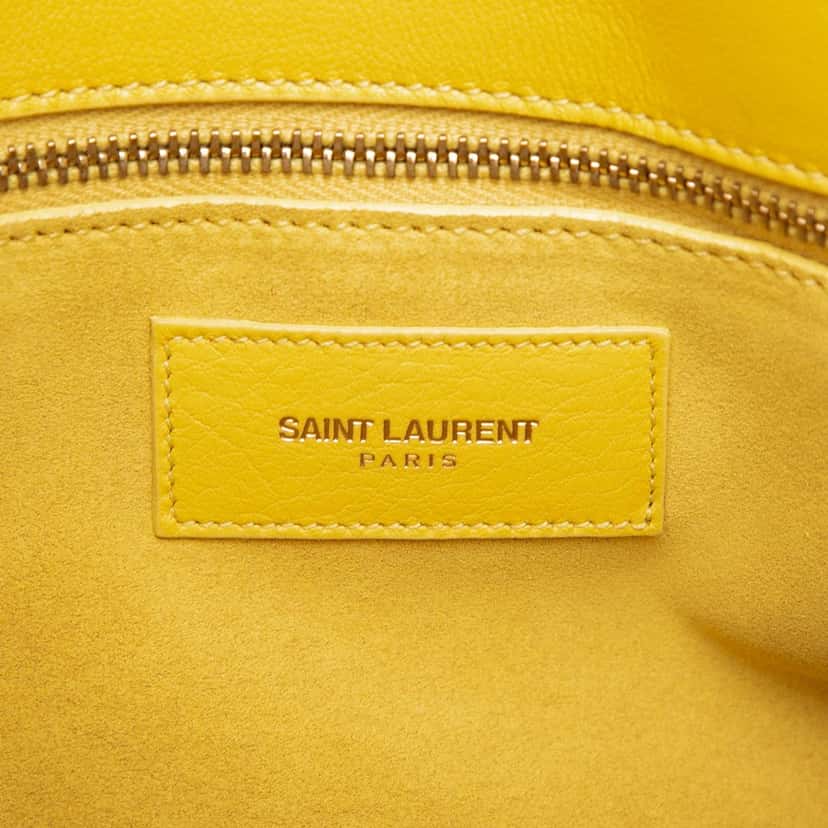Saint Laurent Small Leather Sac De Jour Satchel Yellow Leather Very good condition - Box View