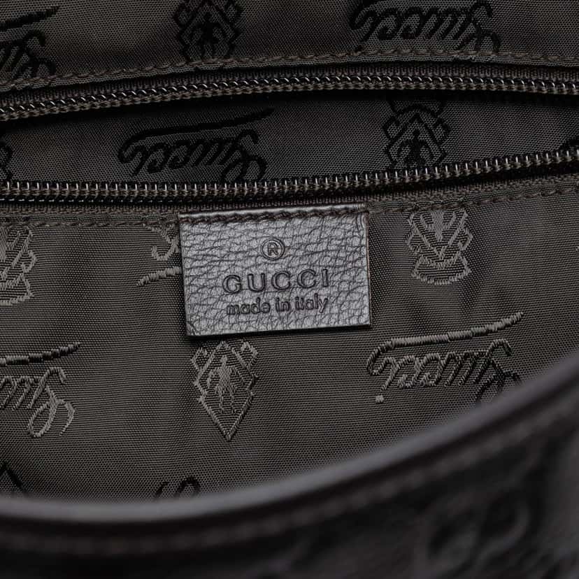 Gucci Guccissima Messenger Bag Black Leather Very good condition - Box View