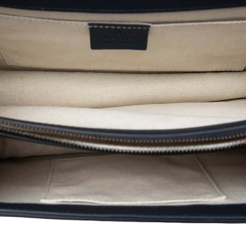Gucci Medium Leather Bamboo Dionysus Web Satchel Blue Leather Very good condition - Model View