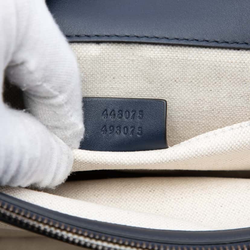 Gucci Medium Leather Bamboo Dionysus Web Satchel Blue Leather Very good condition - Box View