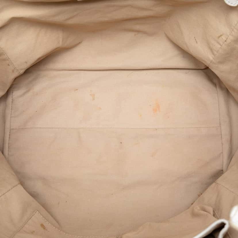 Burberry Small Leather Trimmed Haymarket Check Coated Canvas Canterbury Tote Beige Very good condition - Model View