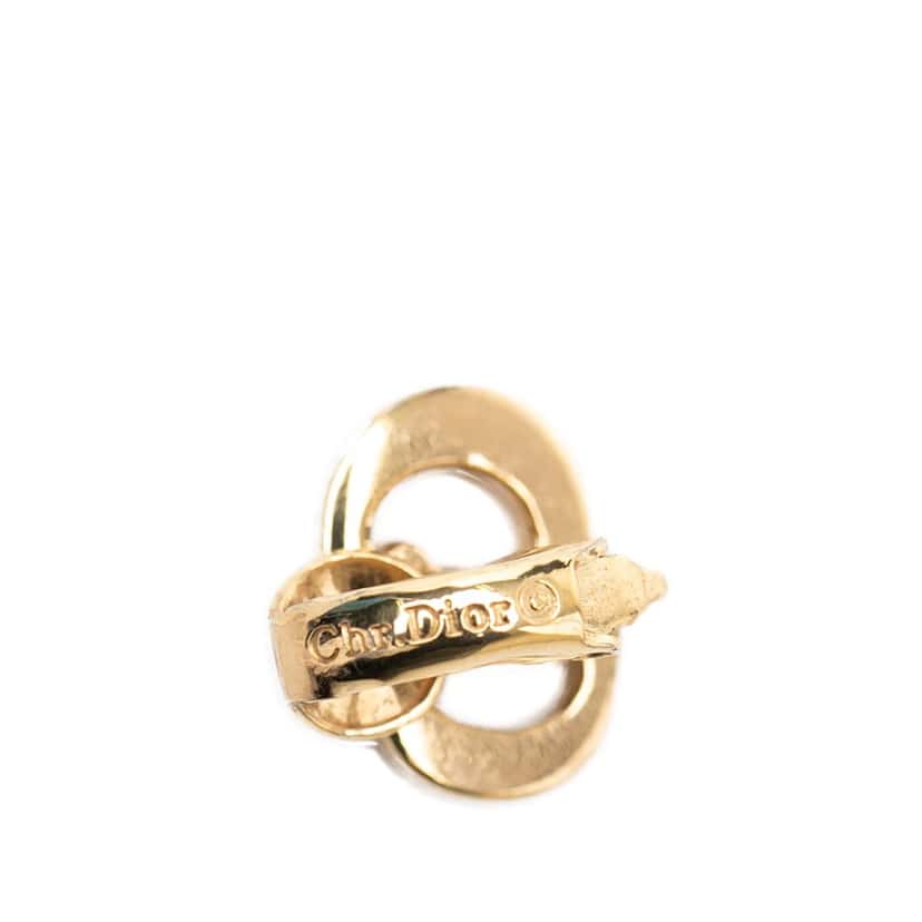 Dior Gold Plated CD Logo Clip On Earrings Gold Metal Very good condition - Inside View