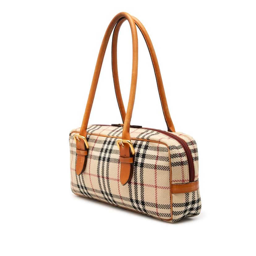 Burberry House Check Wool Shoulder Bag Beige Very good condition - Back View