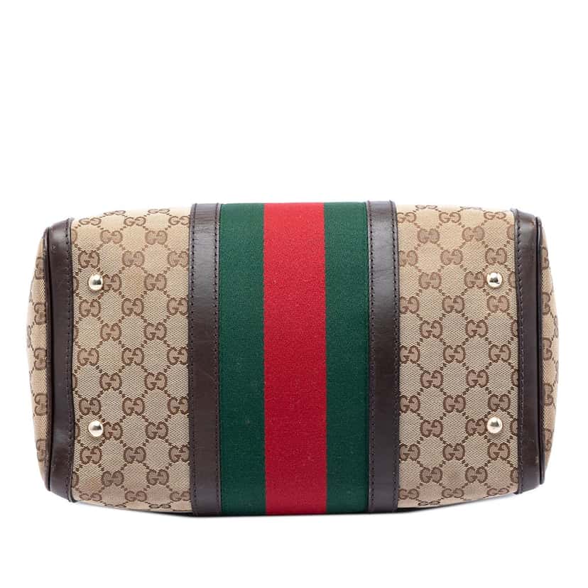 Gucci Medium GG Canvas Web Joy Boston Bag Beige Very good condition - Inside View