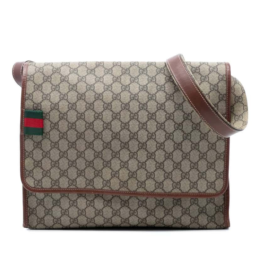 Gucci GG Supreme Web Messenger Bag Beige Very good condition - Front View