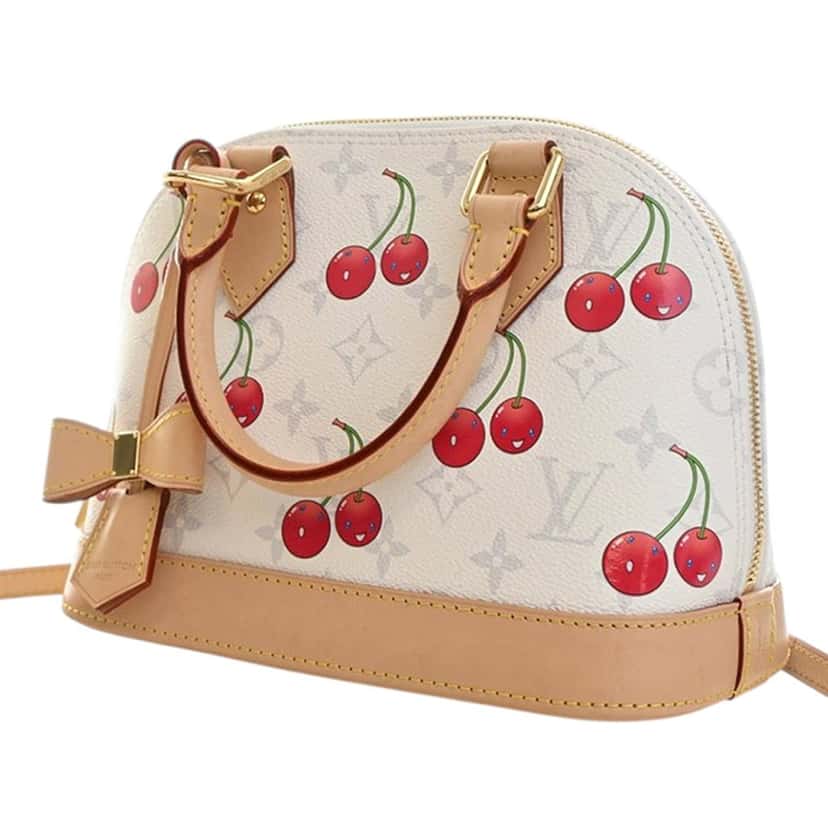 Louis Vuitton Takashi Murakami Monogram Cherry Alma BB White Very good condition - Inside View