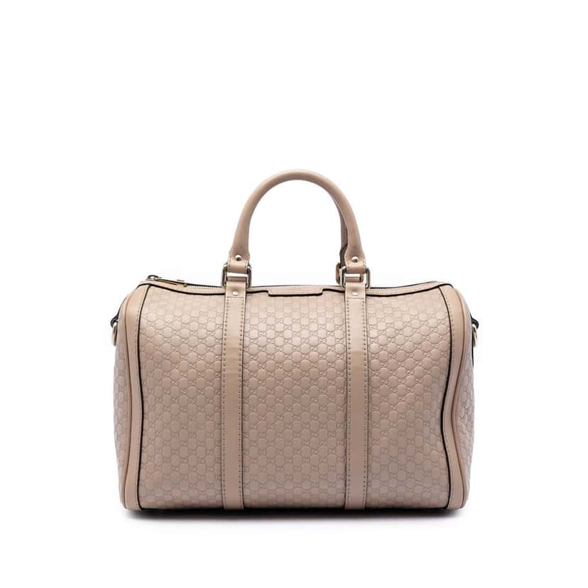 Gucci Medium Microguccissima Joy Boston Bag Beige Leather Very good condition - Front View