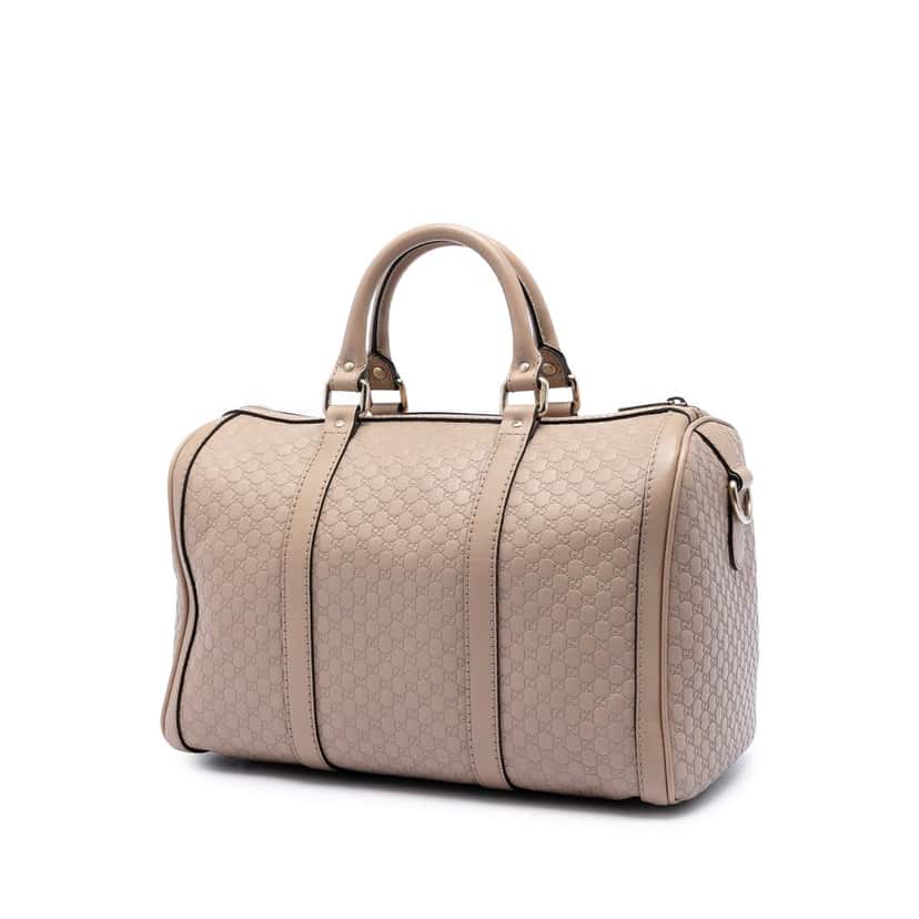Gucci Medium Microguccissima Joy Boston Bag Beige Leather Very good condition - Back View