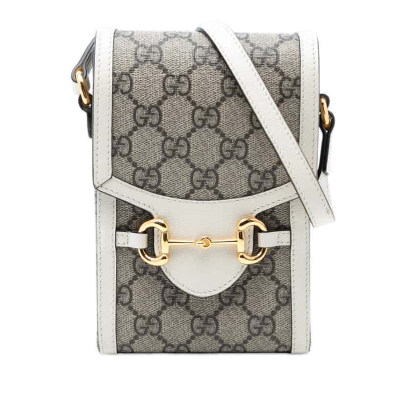 Gucci Mini GG Supreme Horsebit 1955 Crossbody Beige Very good condition - Front View