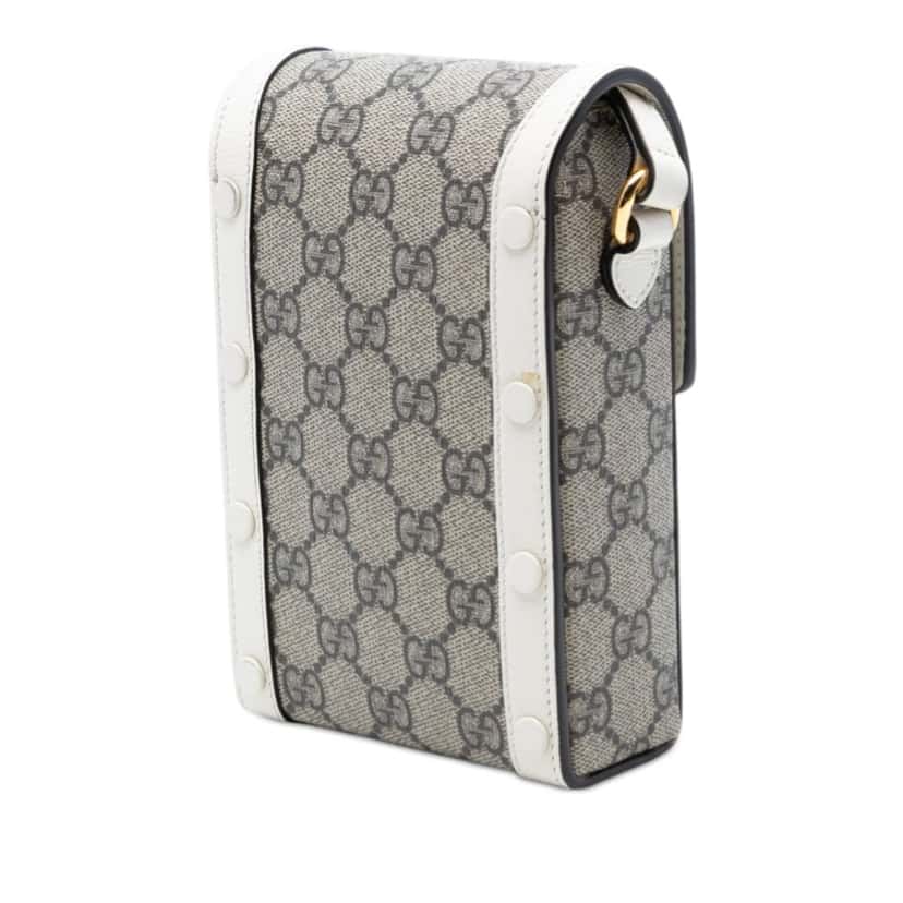 Gucci Mini GG Supreme Horsebit 1955 Crossbody Beige Very good condition - Back View