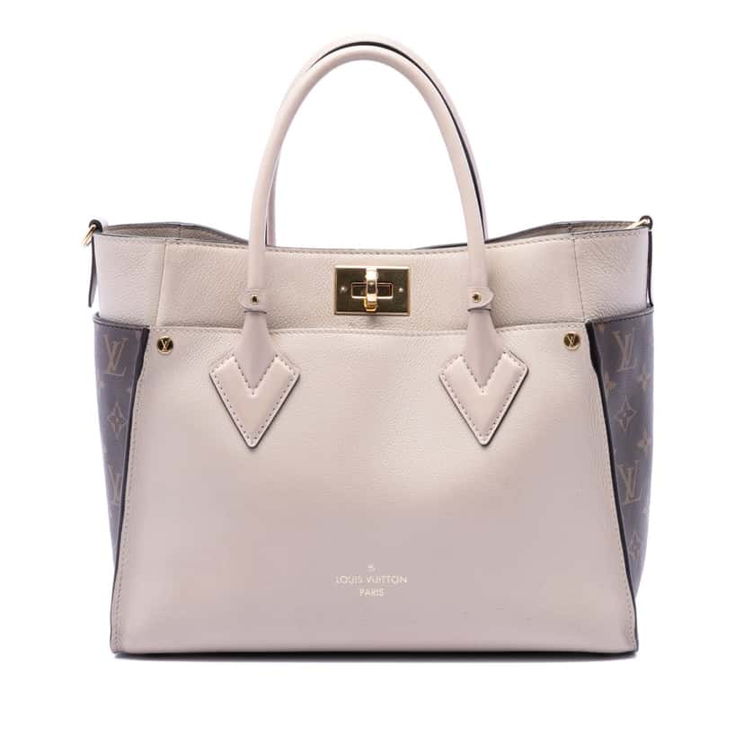 Louis Vuitton Monogram On My Side MM Beige Leather Very good condition - Front View