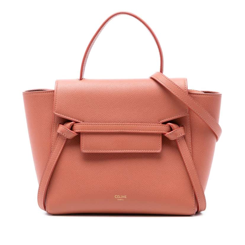 Celine Nano Grained Calfskin Belt Bag Orange Leather Very good condition - Front View