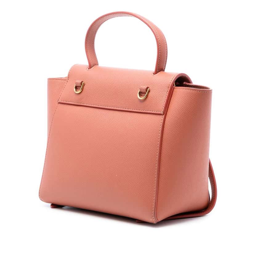 Celine Nano Grained Calfskin Belt Bag Orange Leather Very good condition - Back View