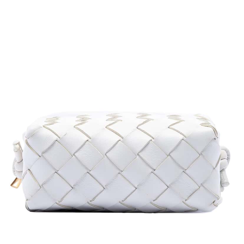 Bottega Veneta Candy Lambskin Intrecciato Loop Camera Bag White Leather Very good condition - Inside View
