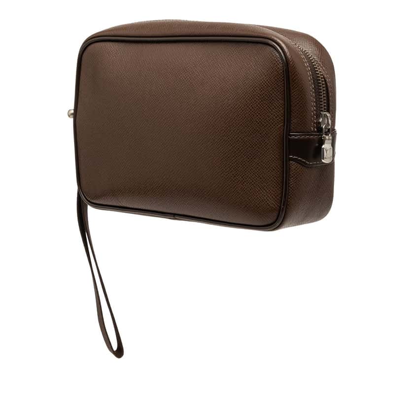 Louis Vuitton Taiga Pochette Kaluga Brown Leather Very good condition - Back View