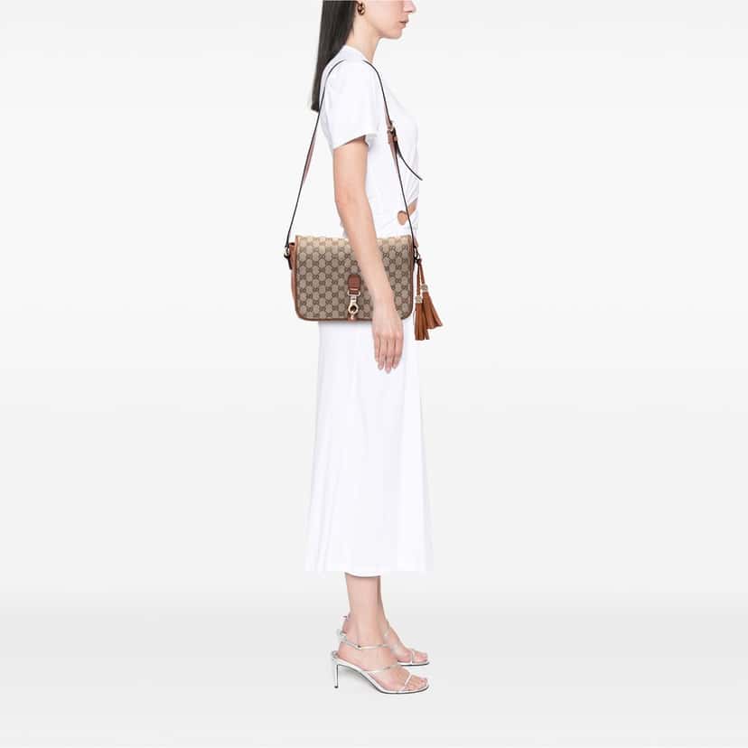 Gucci GG Canvas Marrakech Crossbody Beige Very good condition - Box View