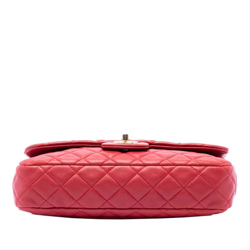 Chanel Medium Classic Lambskin Marine Charms Single Flap Red Leather Very good condition - Inside View