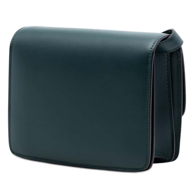 Celine Small Calfskin Classic Box Green Leather Very good condition - Back View