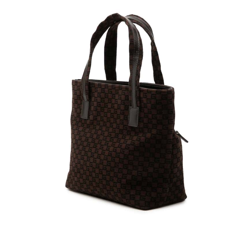 Gucci Jacquard Square G Tote Brown Very good condition - Back View