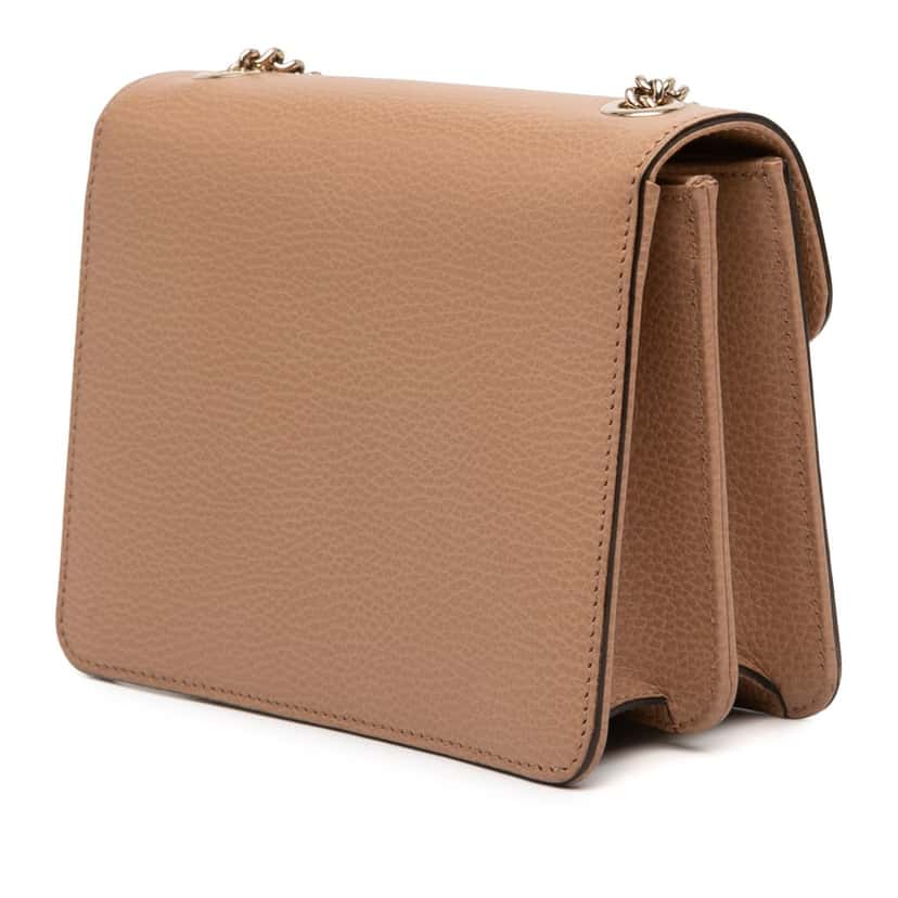 Gucci Small Dollar Calfskin Interlocking G Crossbody Beige Leather Very good condition - Back View