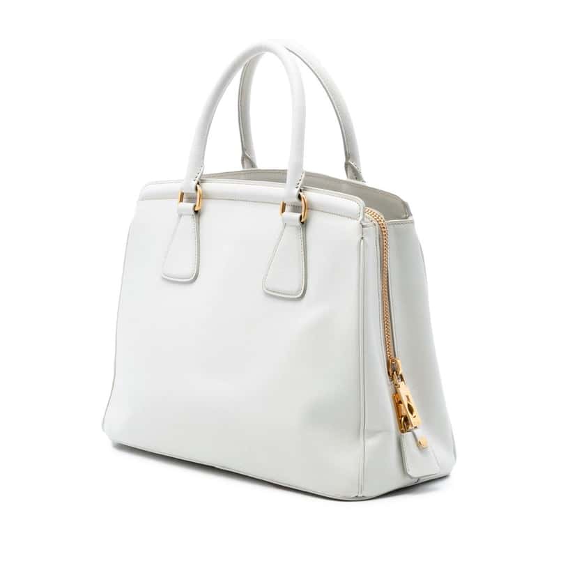 Prada Saffiano Lux Parabole Tote White Leather Very good condition - Back View