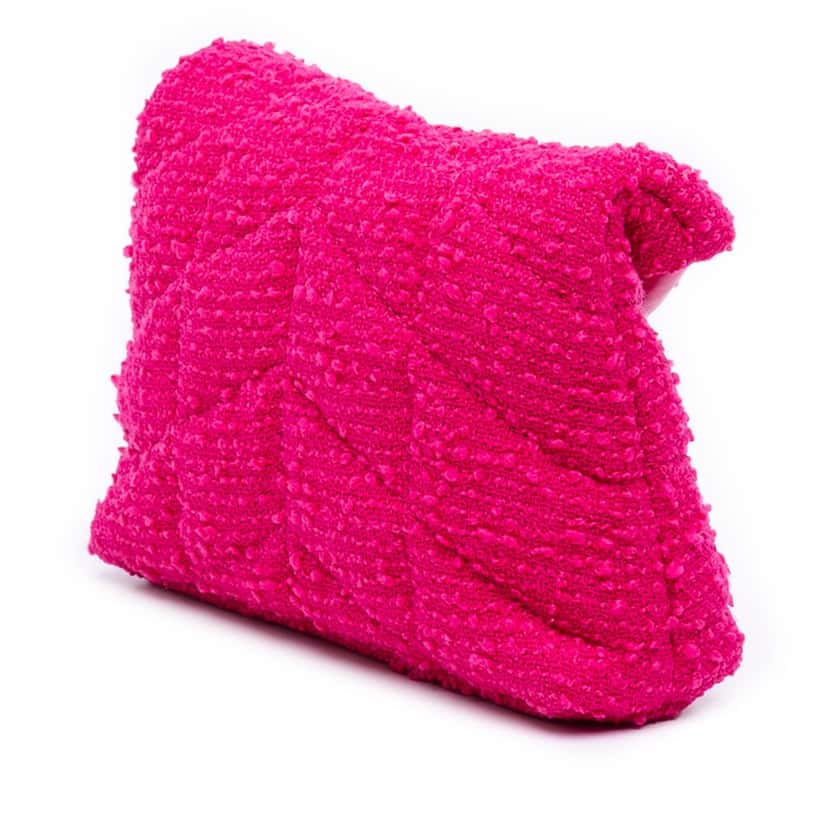 Saint Laurent Toy Matelasse Boucle Tweed Monogram LouLou Puffer Crossbody Pink Very good condition - Back View