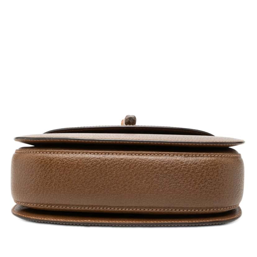 Gucci Small Grained Calfskin Bamboo Night Brown Leather Very good condition - Inside View