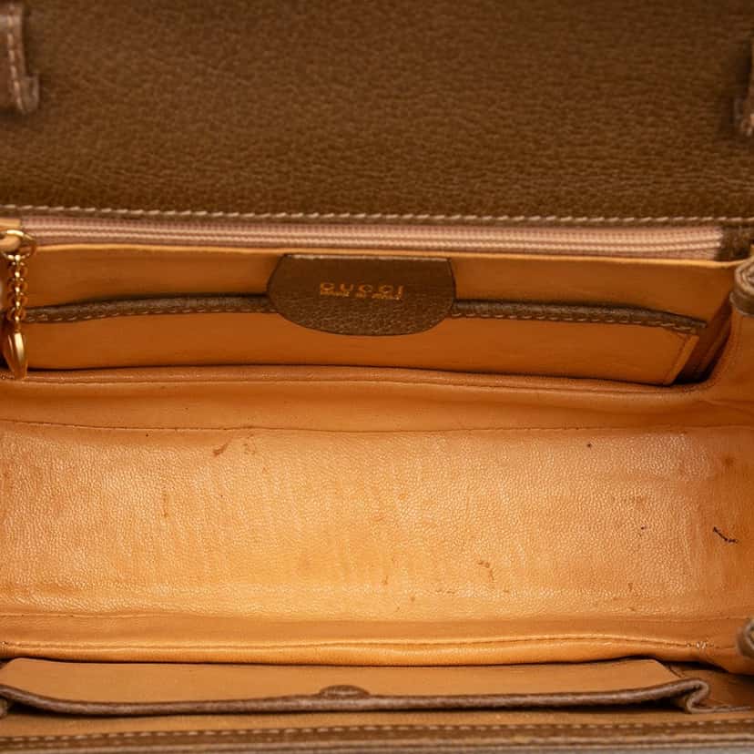 Gucci Small Grained Calfskin Bamboo Night Brown Leather Very good condition - Model View