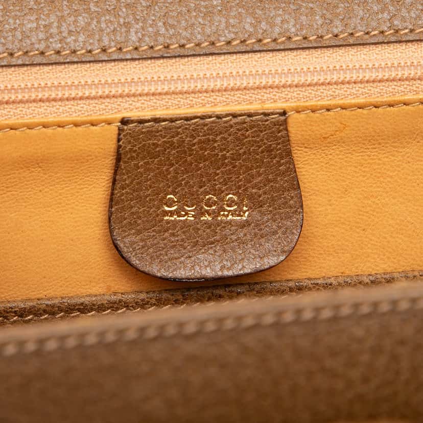 Gucci Small Grained Calfskin Bamboo Night Brown Leather Very good condition - Box View