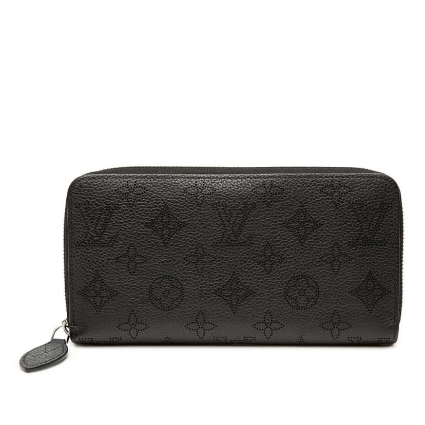 Louis Vuitton Monogram Mahina Zippy Wallet Black Leather Very good condition - Front View
