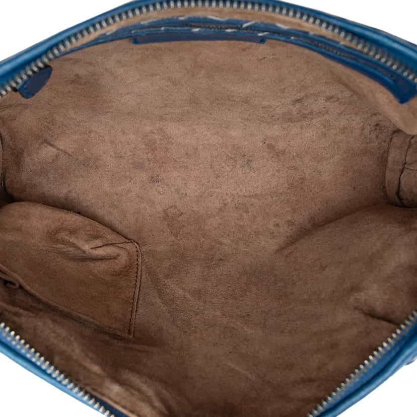 Bottega Veneta Nappa Intrecciato Nodini Crossbody Blue Leather Very good condition - Model View