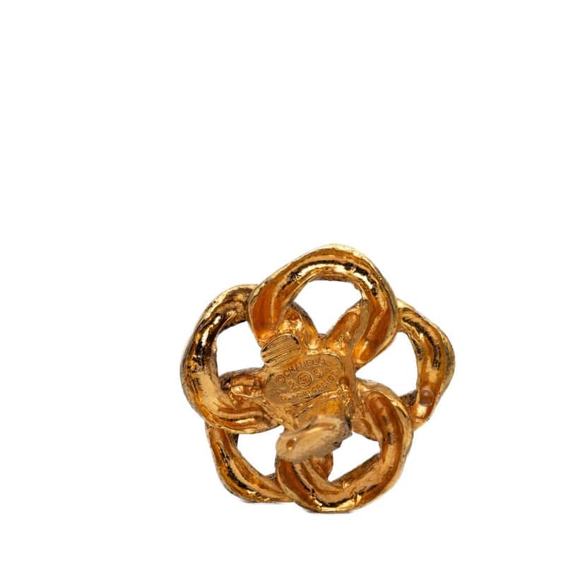 Chanel Gold Plated Chain Link Clip On Earrings Gold Metal Very good condition - Inside View