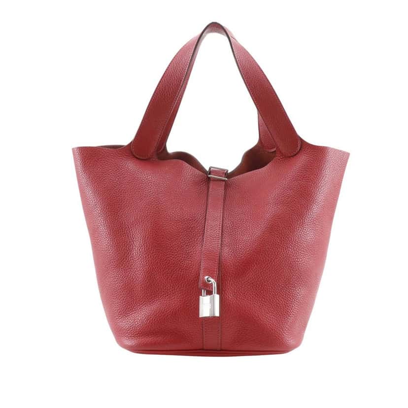 Hermès Clemence Picotin Lock 26 Red Leather Very good condition - Front View