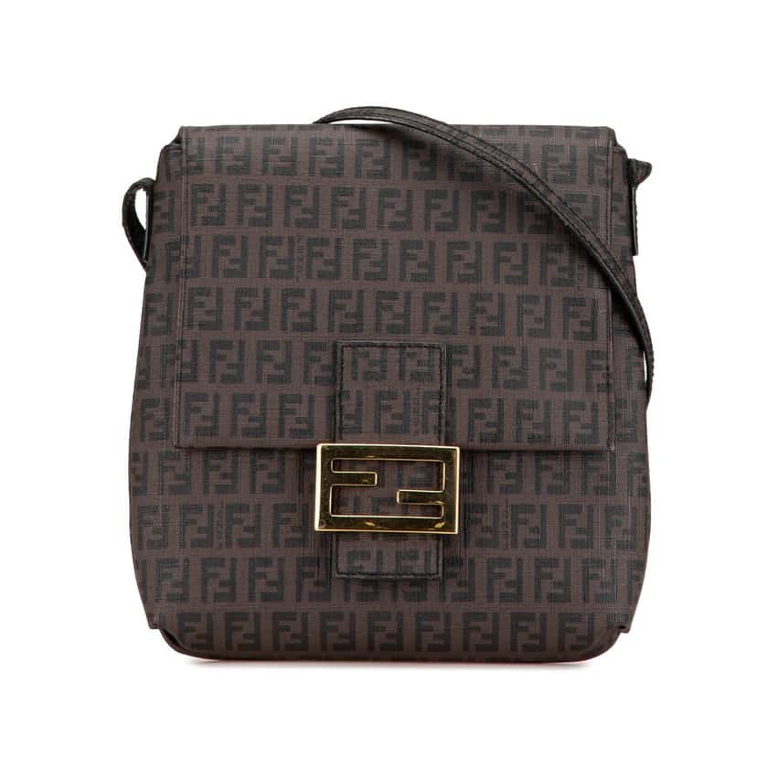 Fendi Zucchino Spalmati Crossbody Brown Very good condition - Front View
