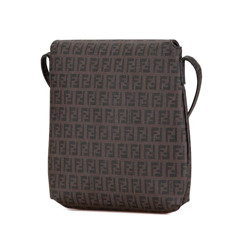 Fendi Zucchino Spalmati Crossbody Brown Very good condition - Back View