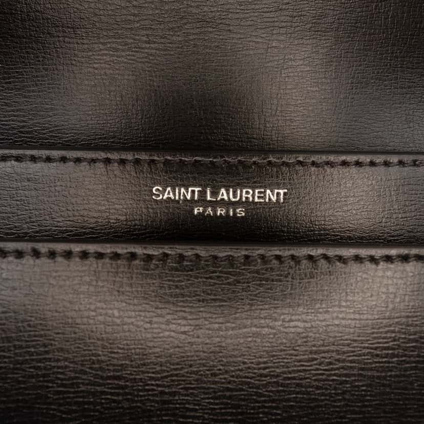 Saint Laurent Medium Calfskin Monogram Sunset Crossbody Black Leather Very good condition - Box View