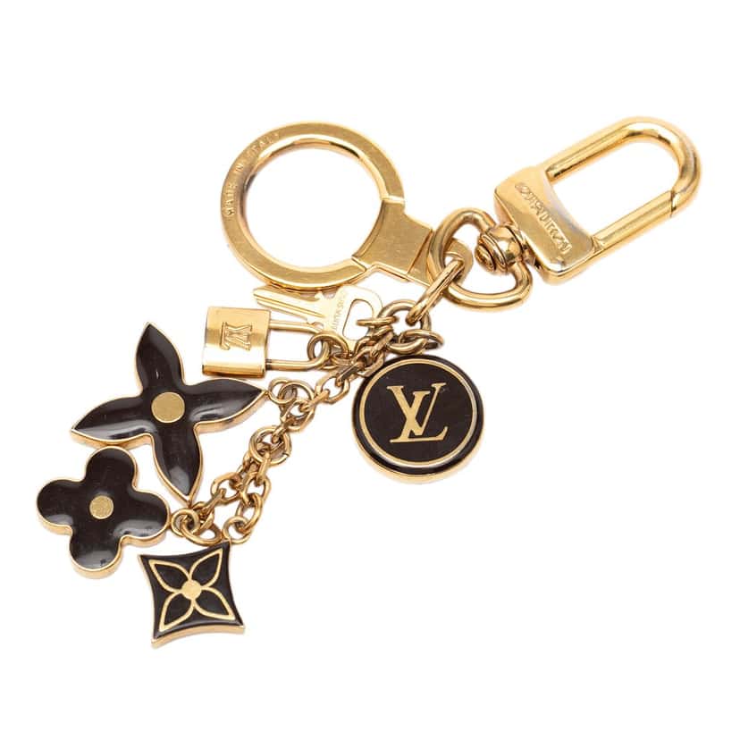 Louis Vuitton Gold Plated and Enamel Pampille Bag Charm and Key Holder Gold Metal Never worn, with tag - Back View