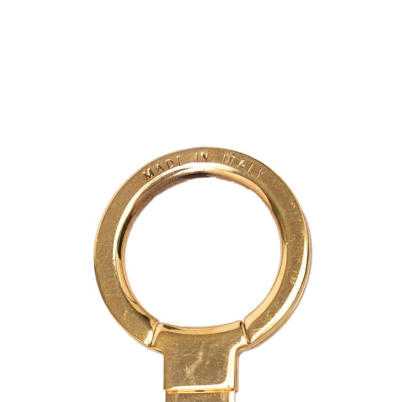 Louis Vuitton Gold Plated and Enamel Pampille Bag Charm and Key Holder Gold Metal Never worn, with tag - Inside View