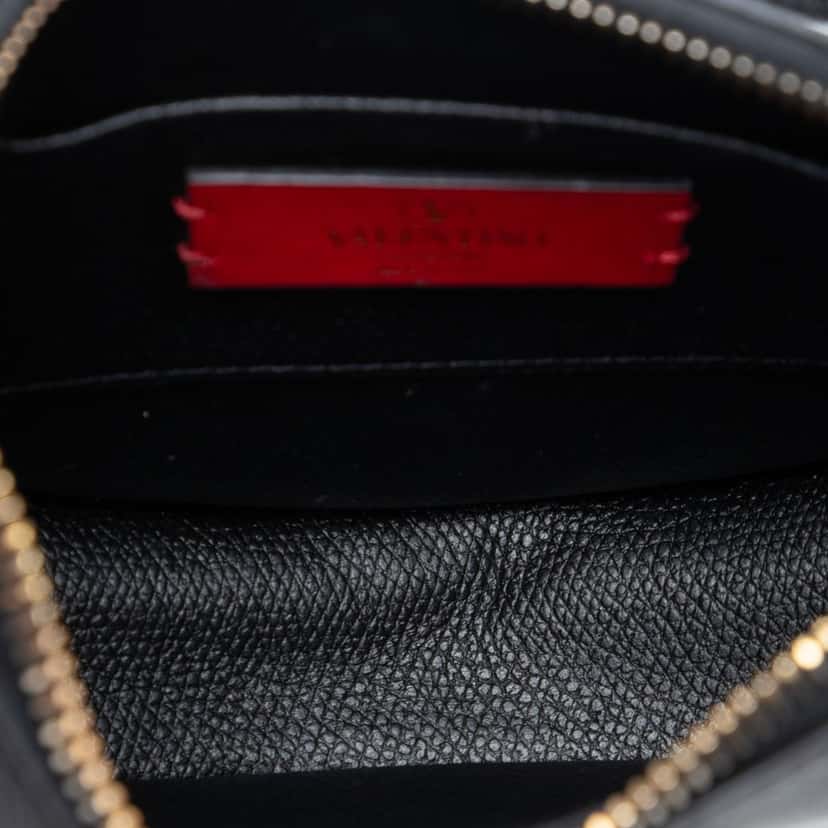 Valentino Mini Grainy Calfskin VLogo Hobo Black Leather Very good condition - Model View