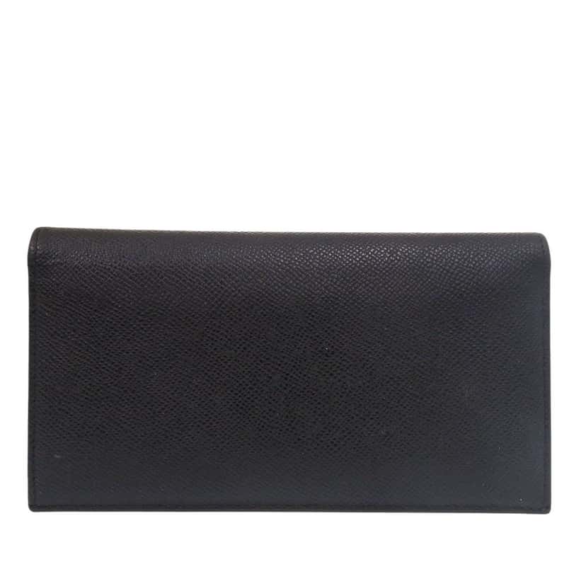 Bvlgari Large Grained Calfskin Bvlgari Bvlgari Wallet Black Leather Very good condition - Back View