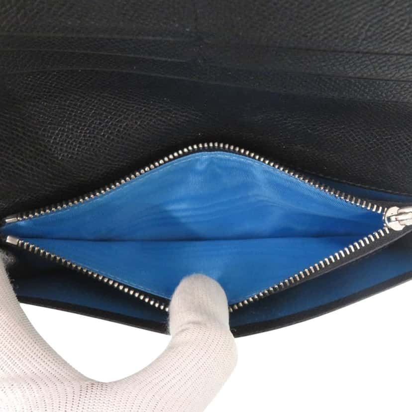 Bvlgari Large Grained Calfskin Bvlgari Bvlgari Wallet Black Leather Very good condition - Box View
